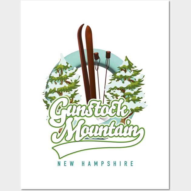 Gunstock Mountain ski logo Wall Art by nickemporium1